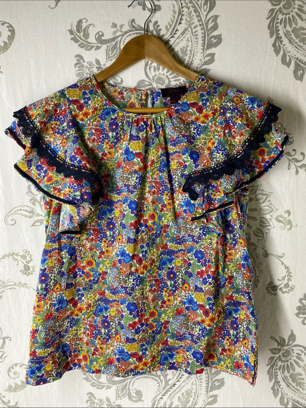 J. CREW Cotton Poplin Top in Liberty Margaret Annie Floral Print Womens small